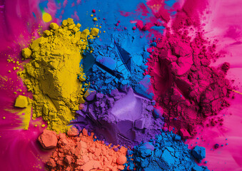 Vibrant Holi Celebration: Colorful Powder Explosion in High Detail