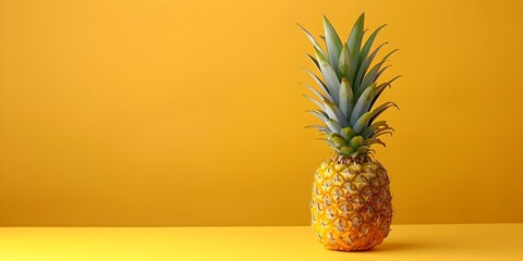 Vibrant Pineapple Struggle An Insomniac Fruit s Spiky Sleeping Predicament on a Minimalist...