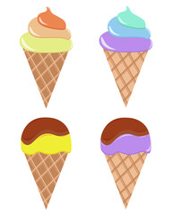 Sweet ice cream set. Vector illustration