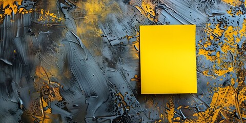 A vibrant yellow sticky note stands out against a textured abstract background symbolizing a reminder or message that aims to combat forgetfulness