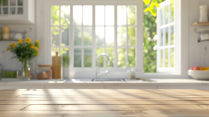 Fototapeta premium A kitchen table with space background concept