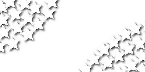 Star Geometric Background. Bottom Corner Star Pattern Concept. 3D paper concept. Vector Design. Light background of white matte paper stars located on top and an empty place for text background .