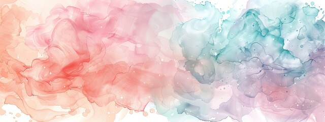 watercolor-inspired split background, with soft pastel washes blending seamlessly from one side to the other.