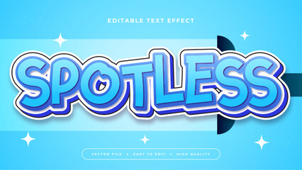 Blue and white spotless 3d editable text effect - font style