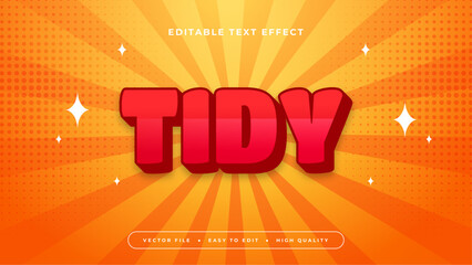 Orange and red tidy 3d editable text effect - font style