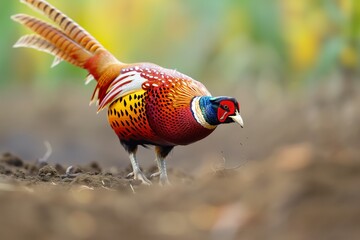 golden pheasant captured in midpreen