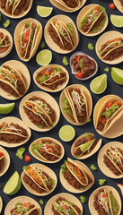 Seamless Pattern Of Street Tacos For Background Imagery