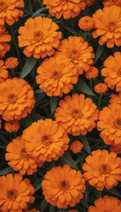Vibrant Orange Marigold Flowers Background For Cinco De Mayo
