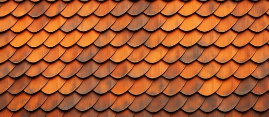 This close-up shot showcases a vivid red tile on a traditional Thai-style roof. The intricate details of the tile are visible, adding a pop of color to the roof.
