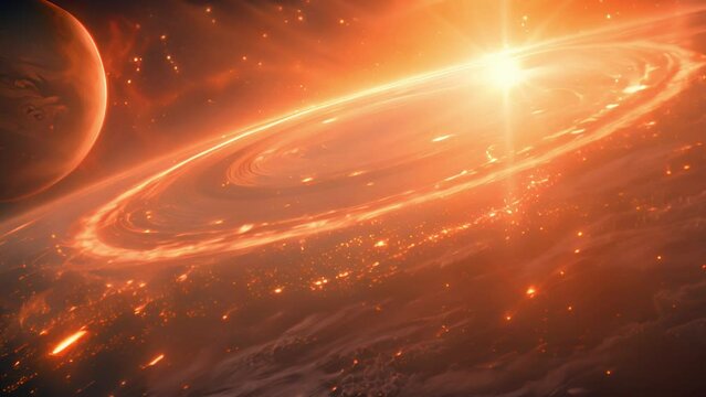 Blazing spectacle: Animated depiction of a scalding hot world.