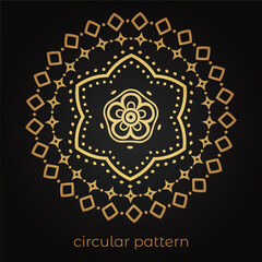 Obraz premium Luxurious mandala pattern background, circular pattern vector design