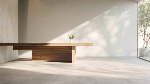 video Minimalist office space with wooden desk