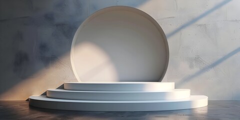 Cylindrical Podium with Rotating Base and Degree Showcase for Product Display and Presentation