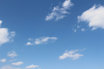 Naklejka na ściany i meble Blue sky with clouds background, sky and beautiful clouds, cloudscape sky, soft color