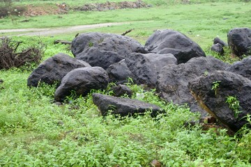 Stunning landscape featuring lush green field during cloudy weather