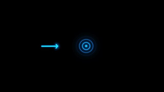 Abstract directional location icon and tracking mark  icon animation 4k video.