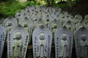 Set of statues on the Japan 88 Temple Pilgrimage on Shikoku Island