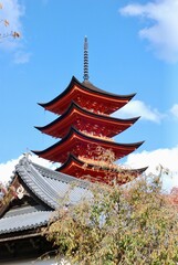 Toyokuni Shrine Five-Story Pagoda in Hatsukaichi, Japan.