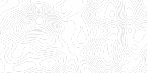 Tuinposter Lines map seamless topographic contour lines vector pattern. Geographic map and topographic contours map background. Vector illustration. White wave paper reliefs. © armans