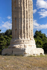 Fototapeta na wymiar Archaeological Site of Olympieion, antique Temple of Olympian Zeus, Athens, Greece