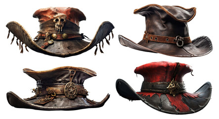 Fototapeta premium Set of pirate hats cut out
