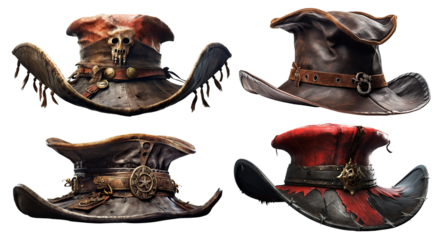 Set of pirate hats cut out