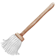 watercolor mop painting clip art, household illustration png