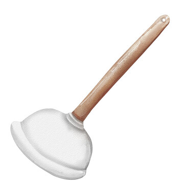recommend clip art: watercolor toilet plunger painting clip art, household illustration png