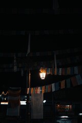 a lantern that is sitting in the middle of a room