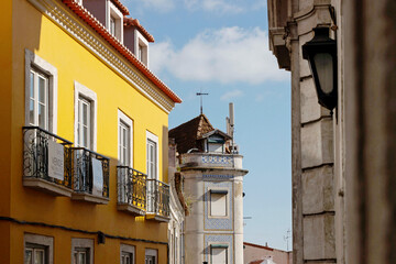 street view with old buildings in Lisbon, Portugal - 768822347