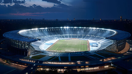 Illuminated German Stadium Awaits Inaugural Celebrations for Euro 2024