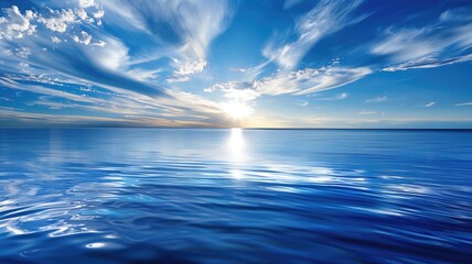 Fototapeta premium Expansive sunrise over calm ocean