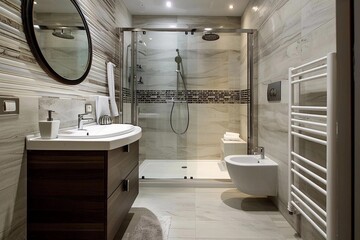Small bathroom, decorated in a modern style
