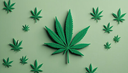 3D Minimalist Cannabis Celebration Wallpaper With 420 Design.