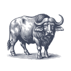 buffalo vintage illustration. isolated on white background