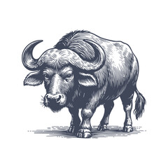 buffalo vintage illustration. isolated on white background