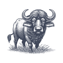 buffalo vintage illustration. isolated on white background