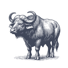 buffalo vintage illustration. isolated on white background