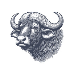 buffalo vintage illustration. isolated on white background