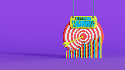 Company target concept. Achieving or exceeding revenue targets, net profit, profit margins, and so forth.