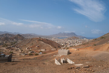 vue sur la ville de Mindelo eau Cap Vert en Afrique de l'Ouest