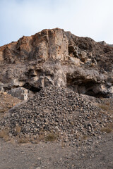 mines d'extraction de pierres de construction au Cap Vert en Afrique