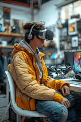 Youthful Adventurer Delving into Virtual Realities, Generative AI
