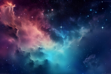 Colorful cosmic galaxy, cloud, nebula. Cosmic space and stars, abstract background. - obrazy, fototapety, plakaty