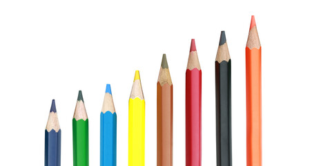 Multi-color of Wooden Crayons pencils with transparent image of PNG format extension. - 768828933