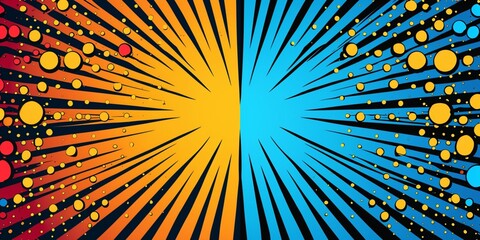 retro comic book pop art background with dots, cartoon halftone background