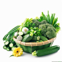 Basket Filled With Green Vegetables