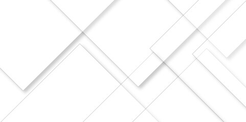 White geometric overlapping square pattern. Vector illustration technology background with shadow. Modern minimal and clean white background with realistic line. light silver background modern design. - obrazy, fototapety, plakaty