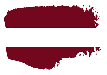 Latvia flag with palette knife paint brush strokes grunge texture design. Grunge brush stroke effect