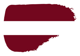Latvia flag with palette knife paint brush strokes grunge texture design. Grunge brush stroke effect